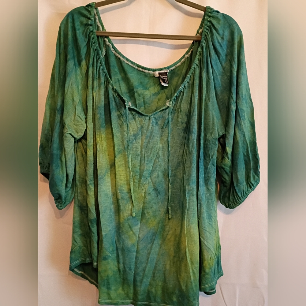 Old Navy Teal and Green Women's Blouse